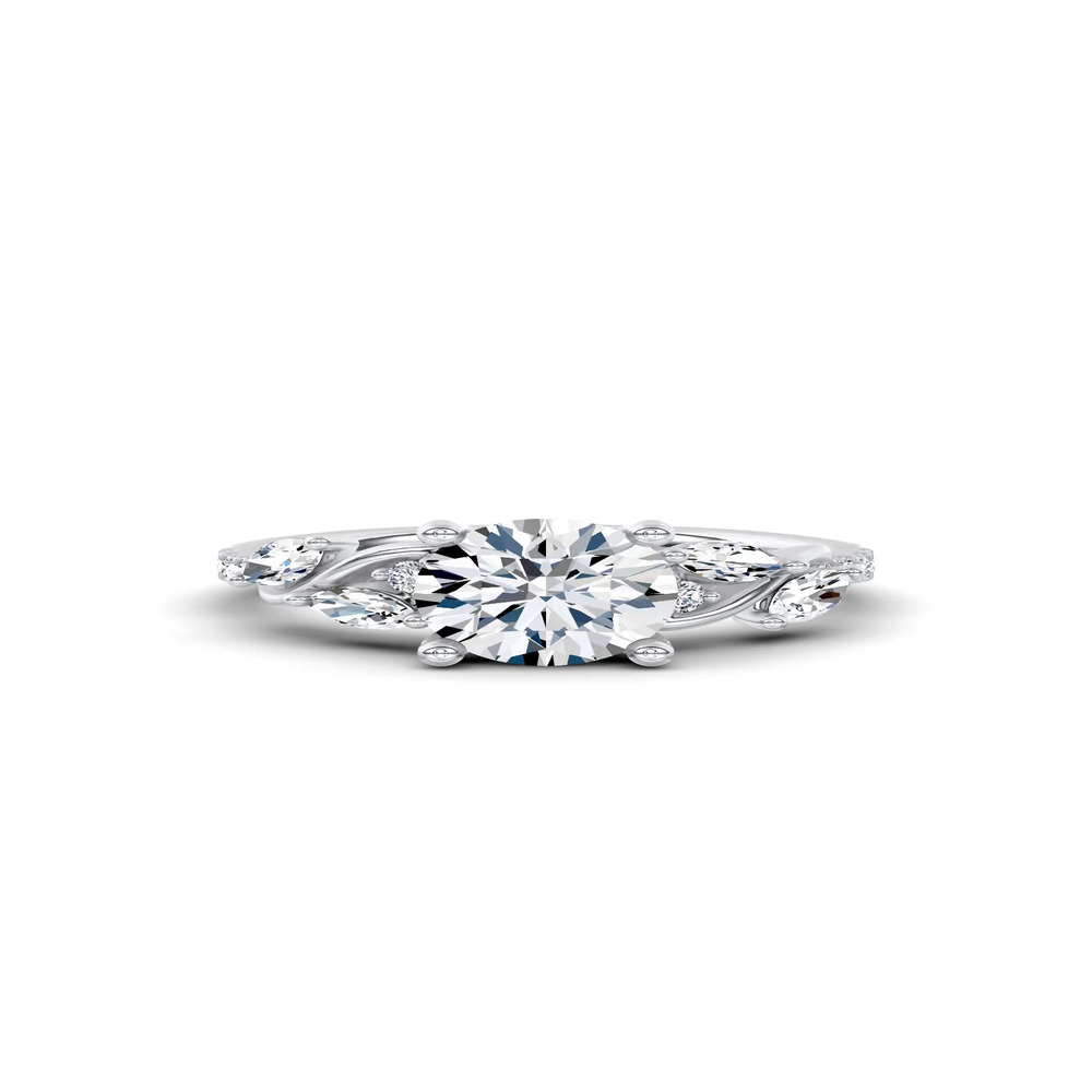 360 degree view of Hayden Curved Vine Diamond Engagement Ring