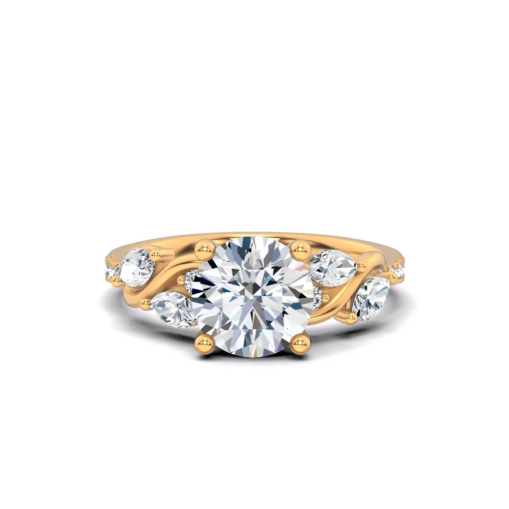 360 degree view of Hayden Curved Vine Lab Engagement Ring