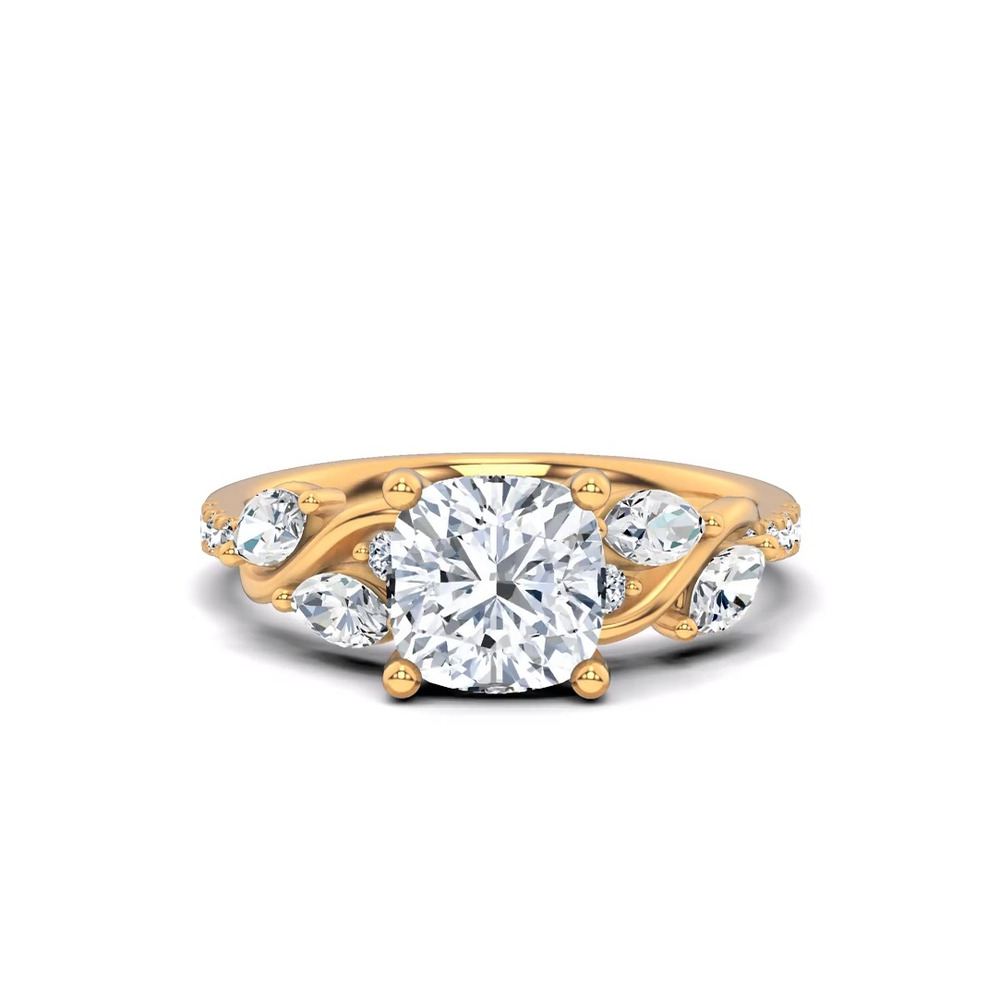 360 degree view of Hayden Curved Vine Lab Engagement Ring