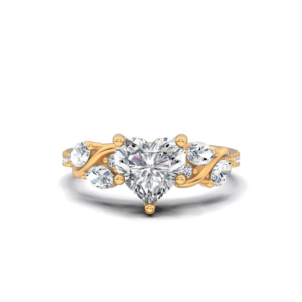 360 degree view of Hayden Curved Vine Lab Engagement Ring