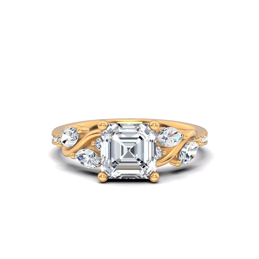 360 degree view of Hayden Curved Vine Lab Engagement Ring