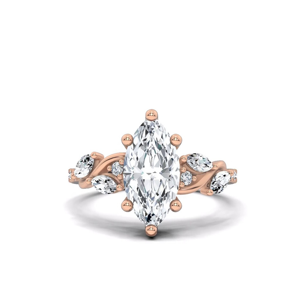 360 degree view of Hayden Curved Vine Lab Engagement Ring