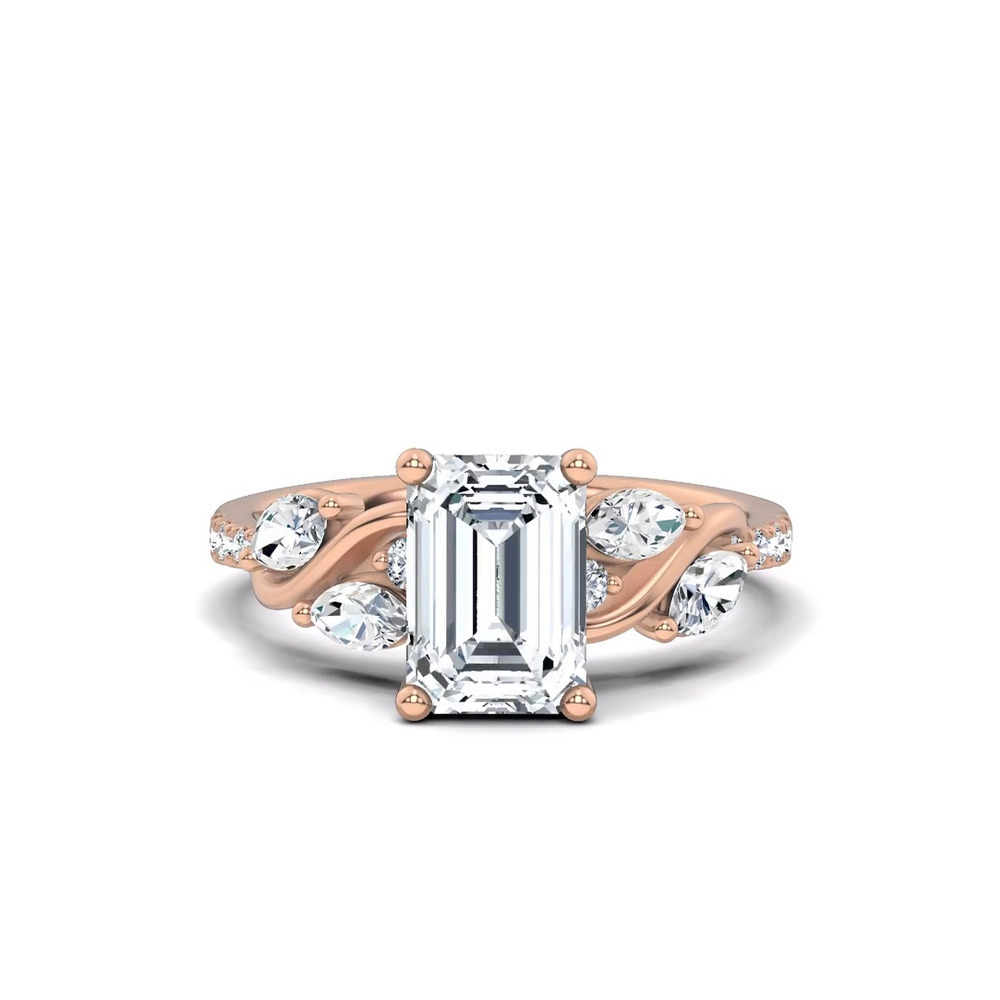 360 degree view of Hayden Curved Vine Lab Engagement Ring