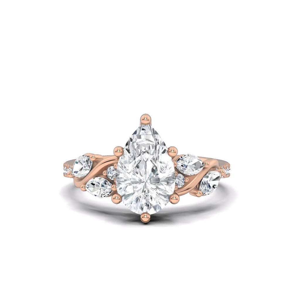360 degree view of Hayden Curved Vine Lab Engagement Ring