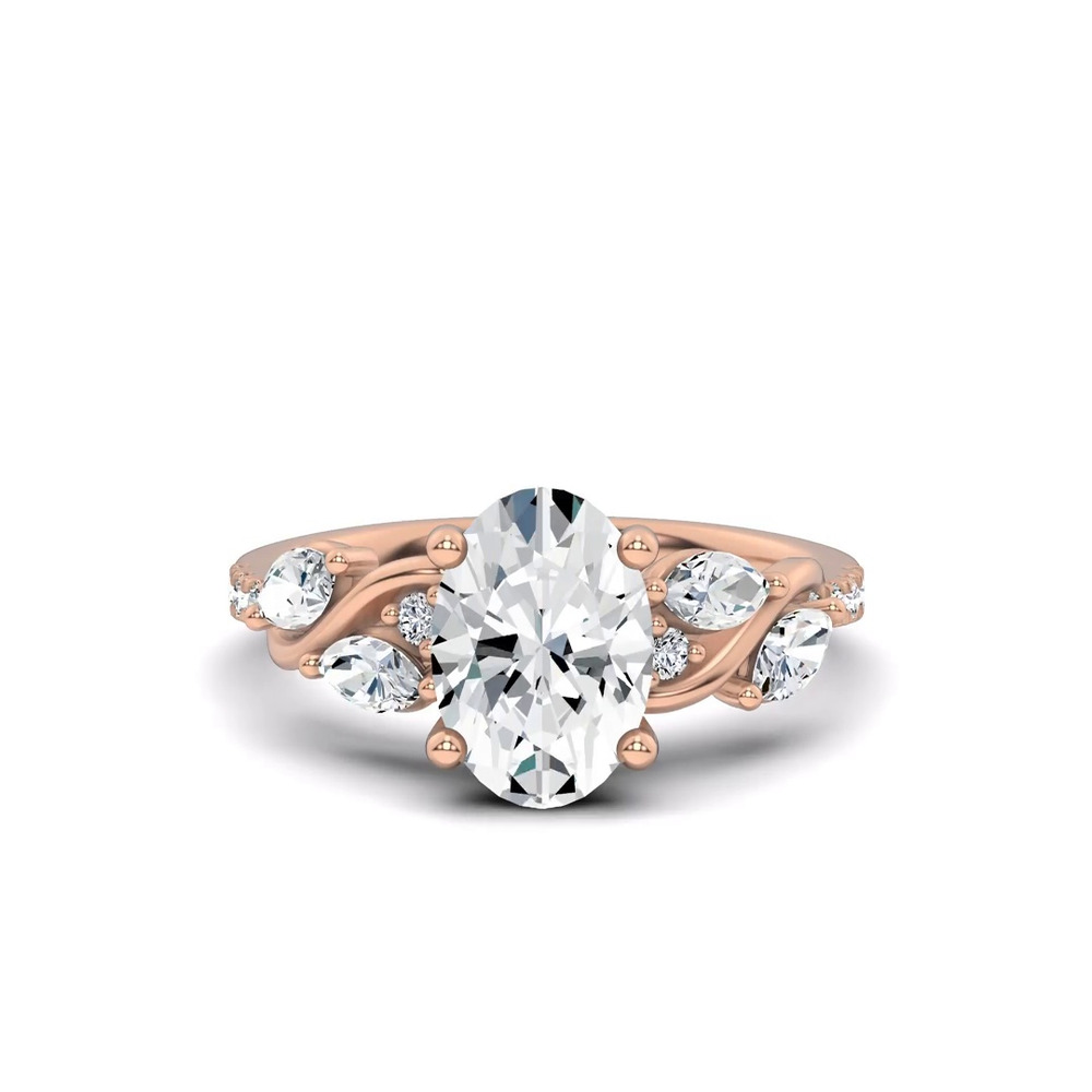360 degree view of Hayden Curved Vine Lab Engagement Ring