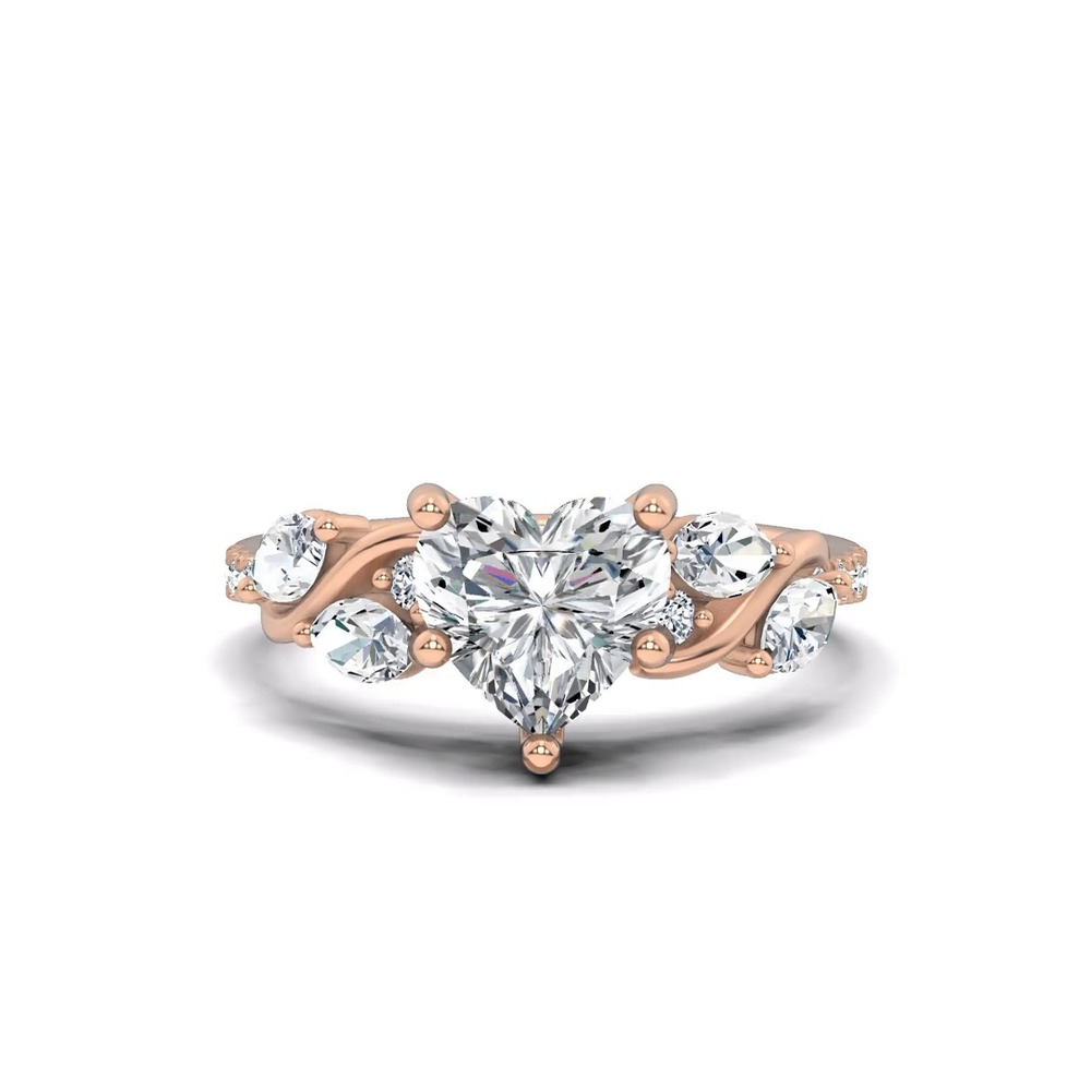 360 degree view of Hayden Curved Vine Lab Engagement Ring