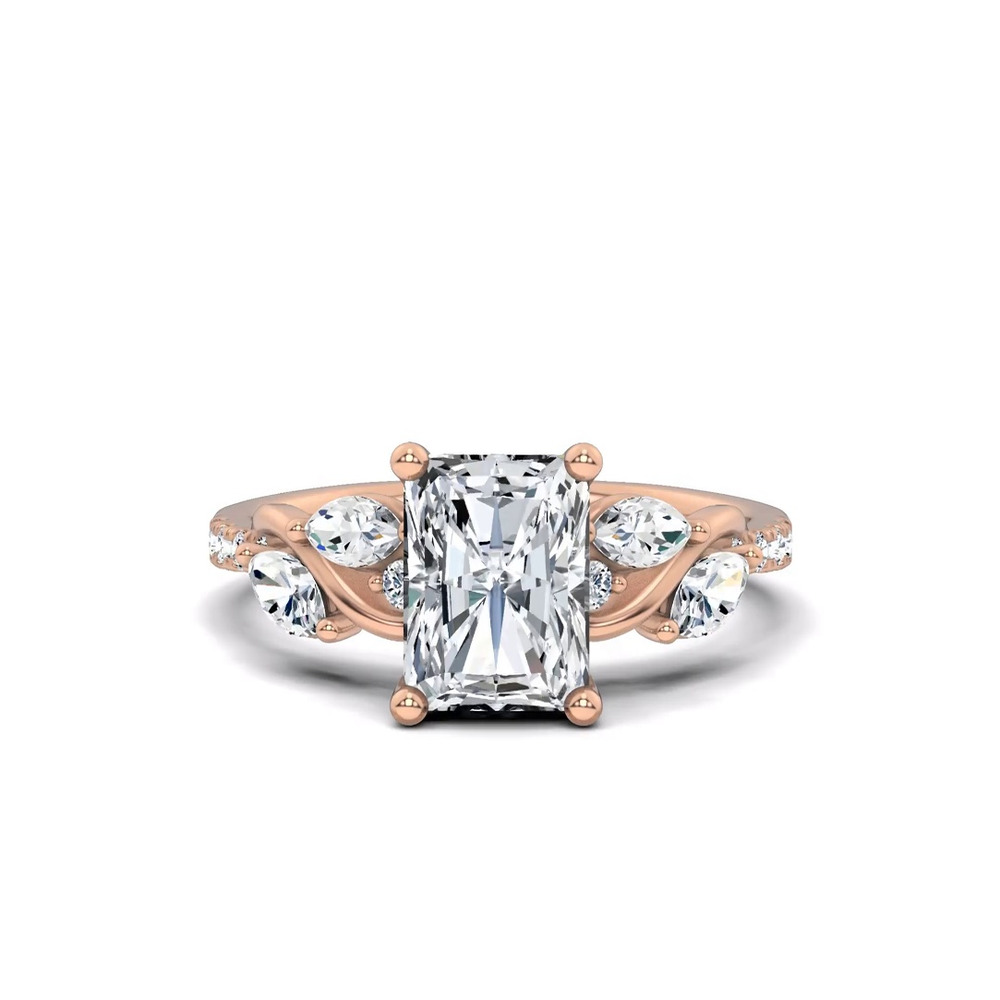 360 degree view of Hayden Curved Vine Lab Engagement Ring