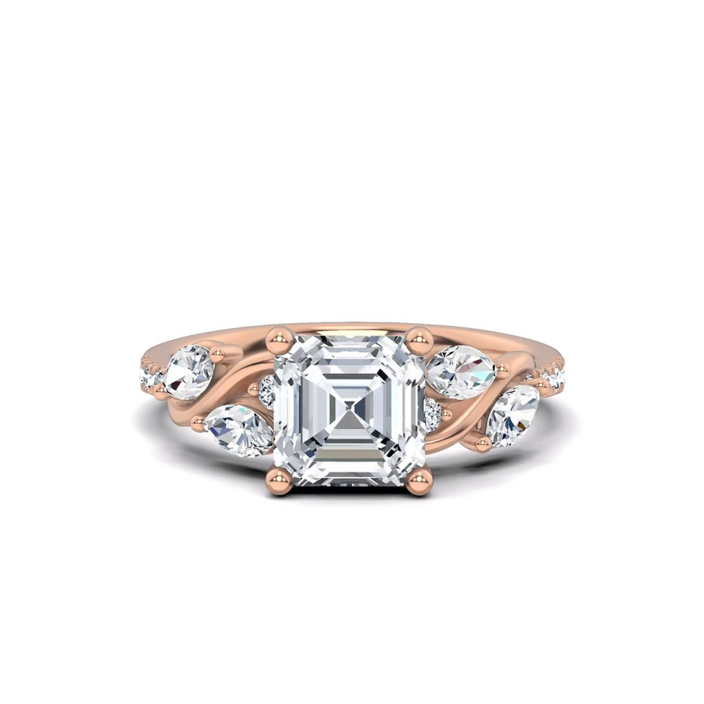 360 degree view of Hayden Curved Vine Lab Engagement Ring