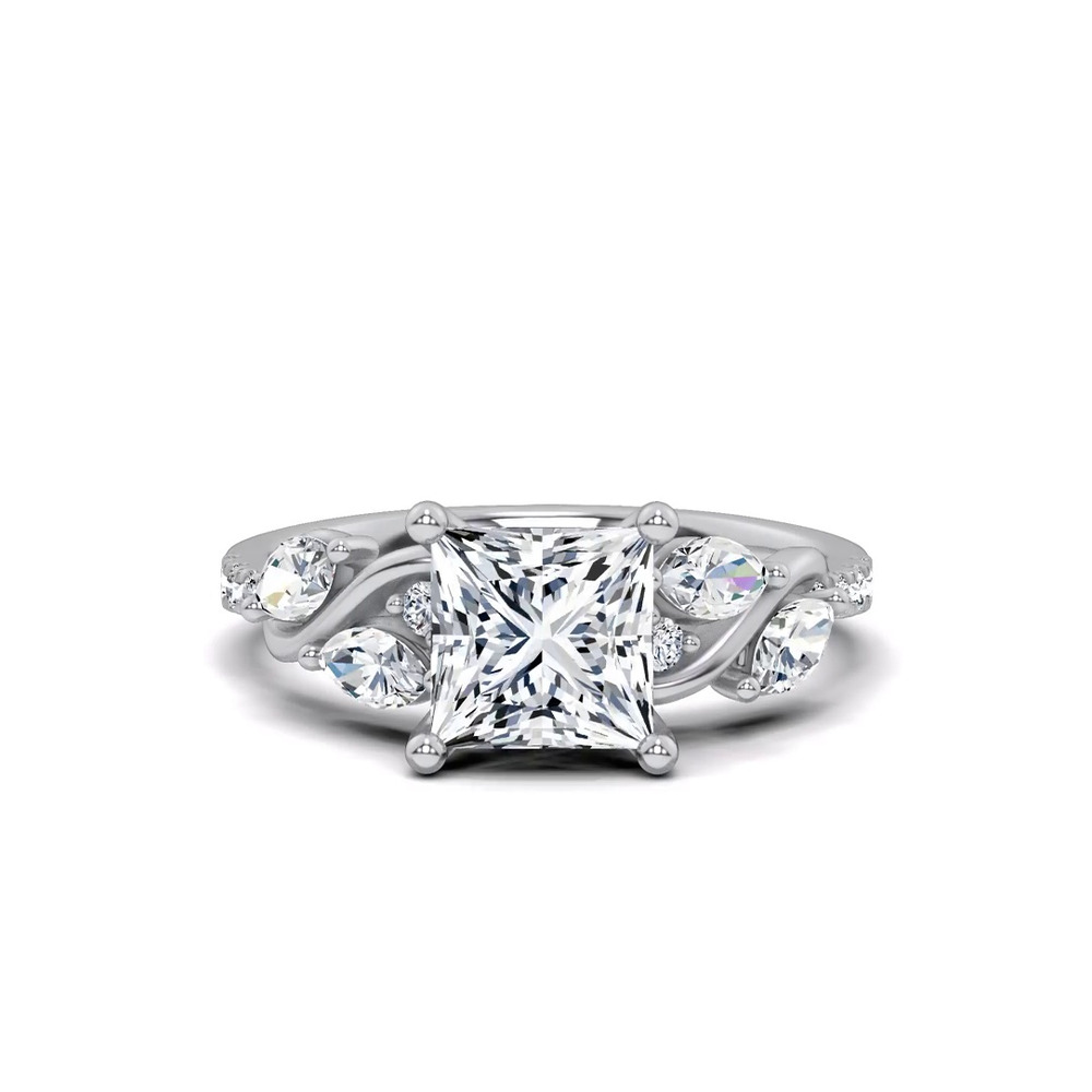 360 degree view of Hayden Curved Vine Lab Engagement Ring