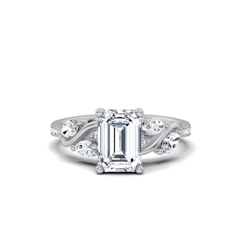 360 degree view of Hayden Curved Vine Lab Engagement Ring