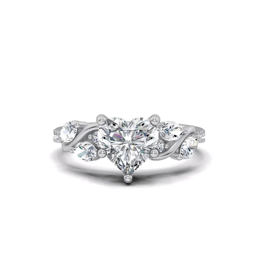 360 degree view of Hayden Curved Vine Lab Engagement Ring