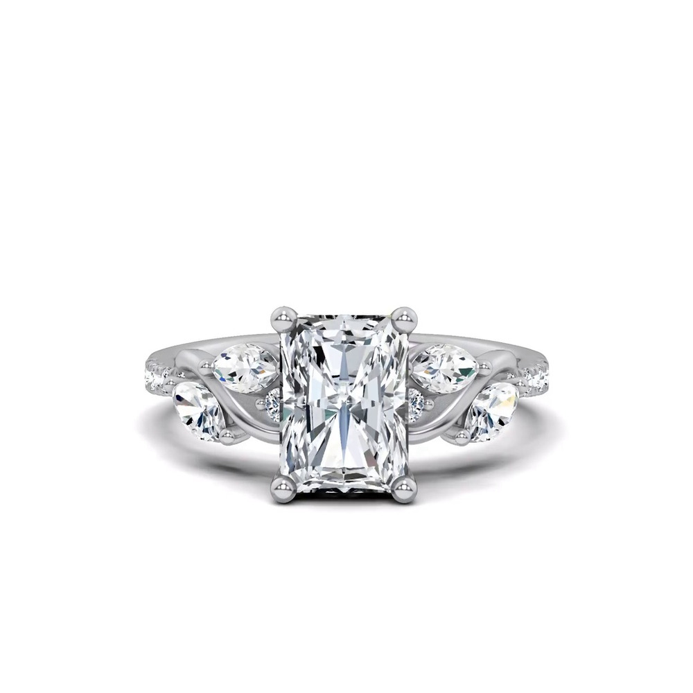 360 degree view of Hayden Curved Vine Lab Engagement Ring