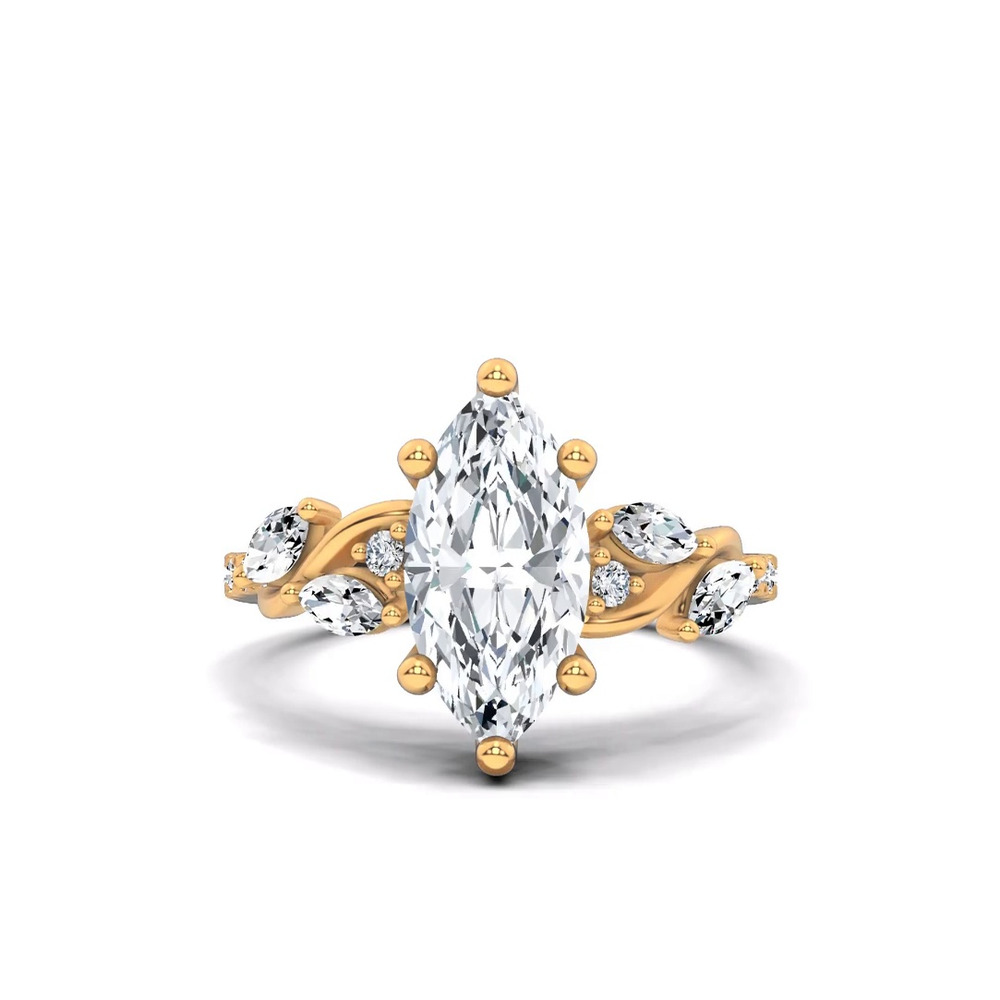 360 degree view of Hayden Curved Vine Lab Engagement Ring