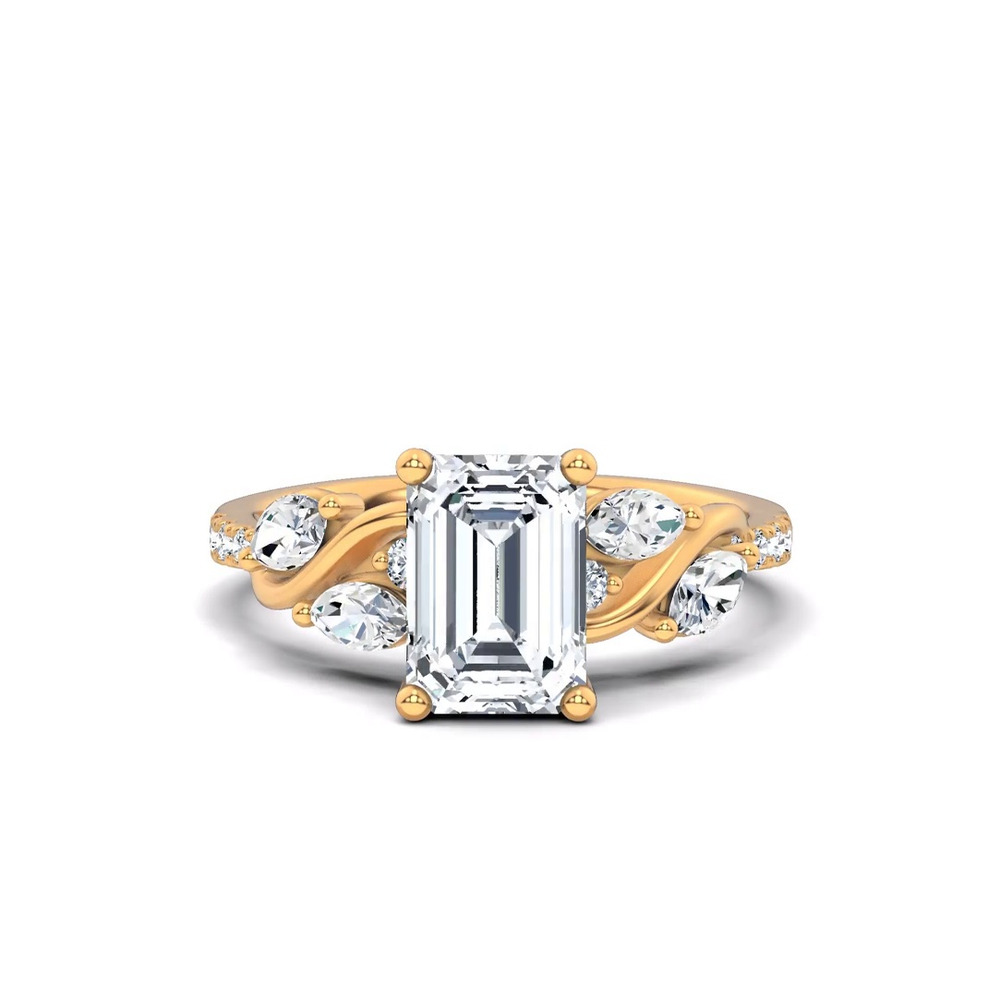 360 degree view of Hayden Curved Vine Lab Engagement Ring