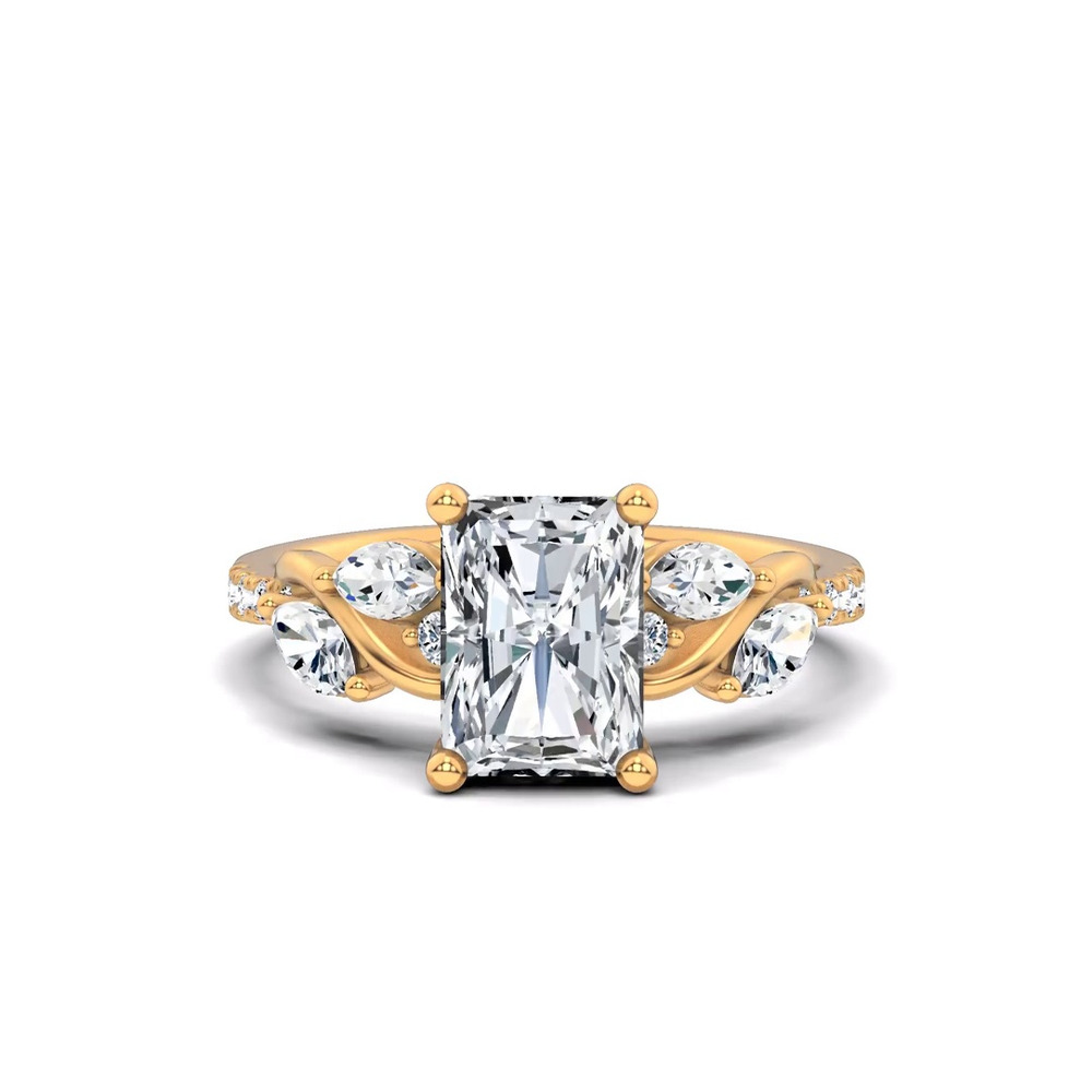 360 degree view of Hayden Curved Vine Lab Engagement Ring