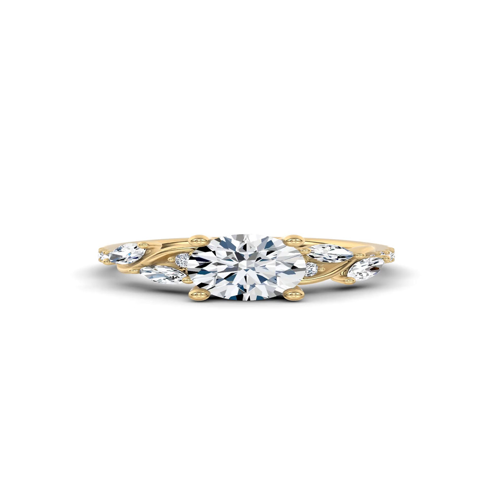 360 degree view of Hayden Curved Vine Diamond Engagement Ring