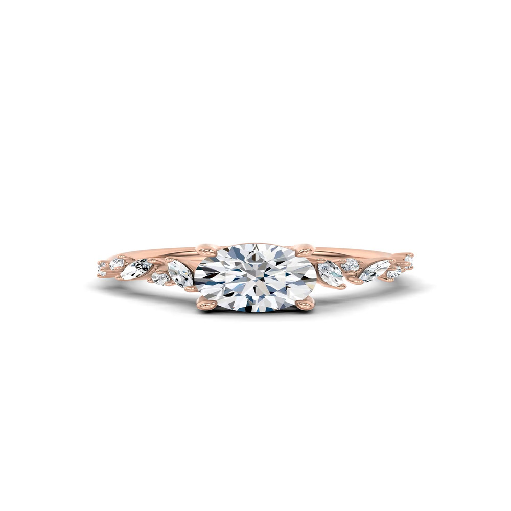 360 degree view of Hayley Scattered Diamond Engagement Ring