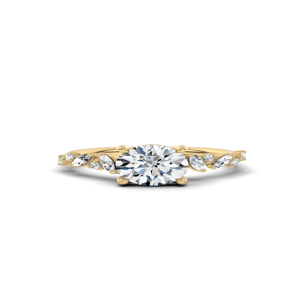 360 degree view of Hayley Scattered Diamond Engagement Ring