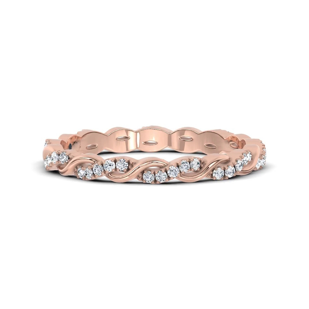 360 degree view of Woven Love Pavé Lab Diamond Eternity Band by Christian Siriano