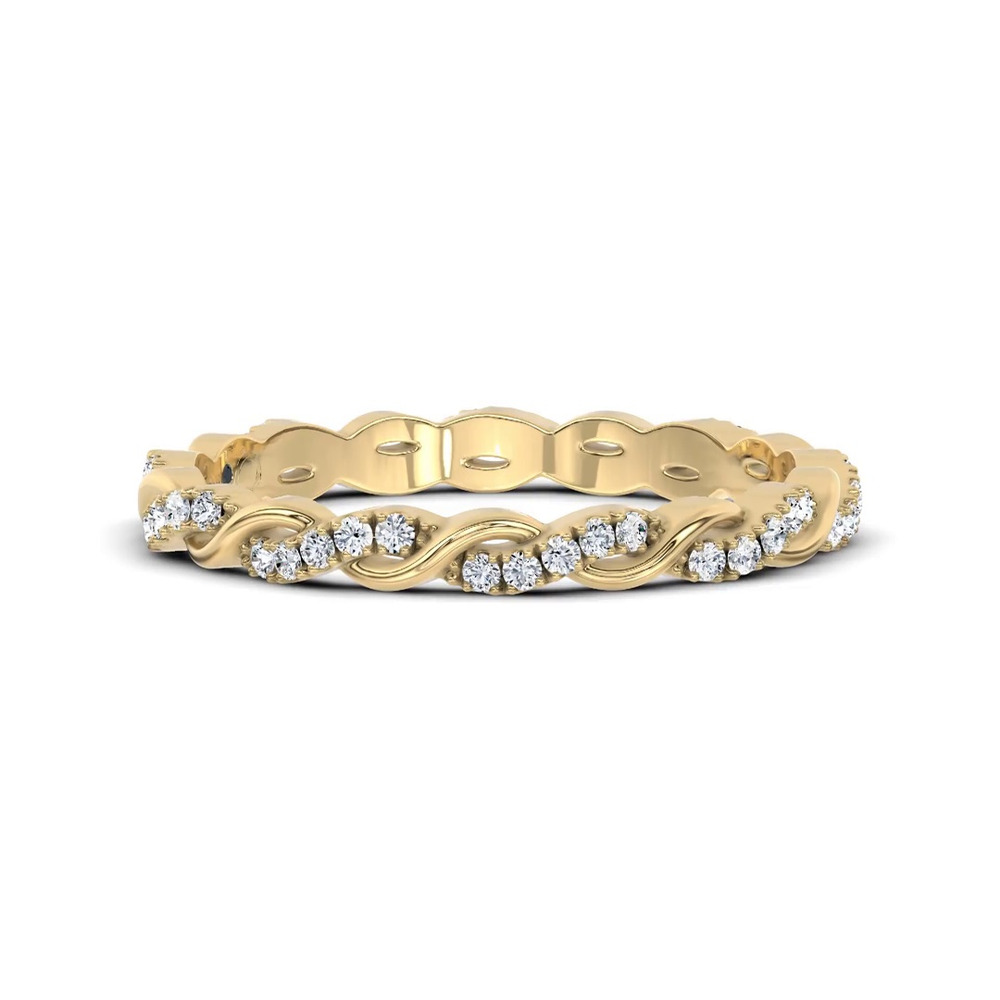 360 degree view of Woven Love Pavé Lab Diamond Eternity Band by Christian Siriano