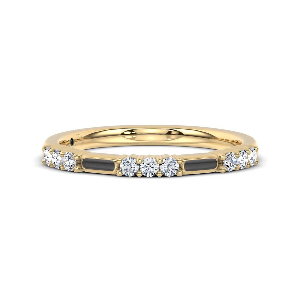 360 degree view of Fiora Black Ceramic Lab Diamond Band by Christian Siriano