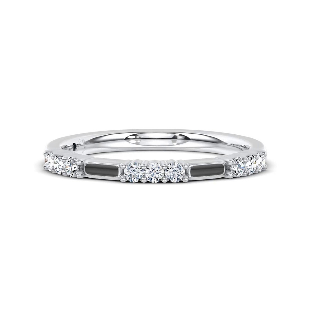 360 degree view of Fiora Black Ceramic Lab Diamond Band by Christian Siriano