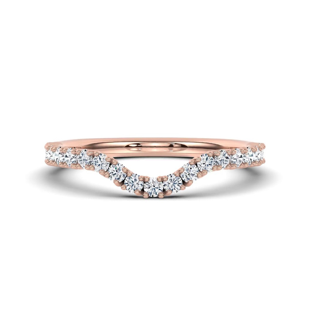 360 degree view of Sculpted C‑Prong Contoured Pavé Lab Band by Christian Siriano