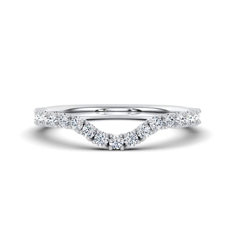 360 degree view of Sculpted C‑Prong Contoured Pavé Band by Christian Siriano