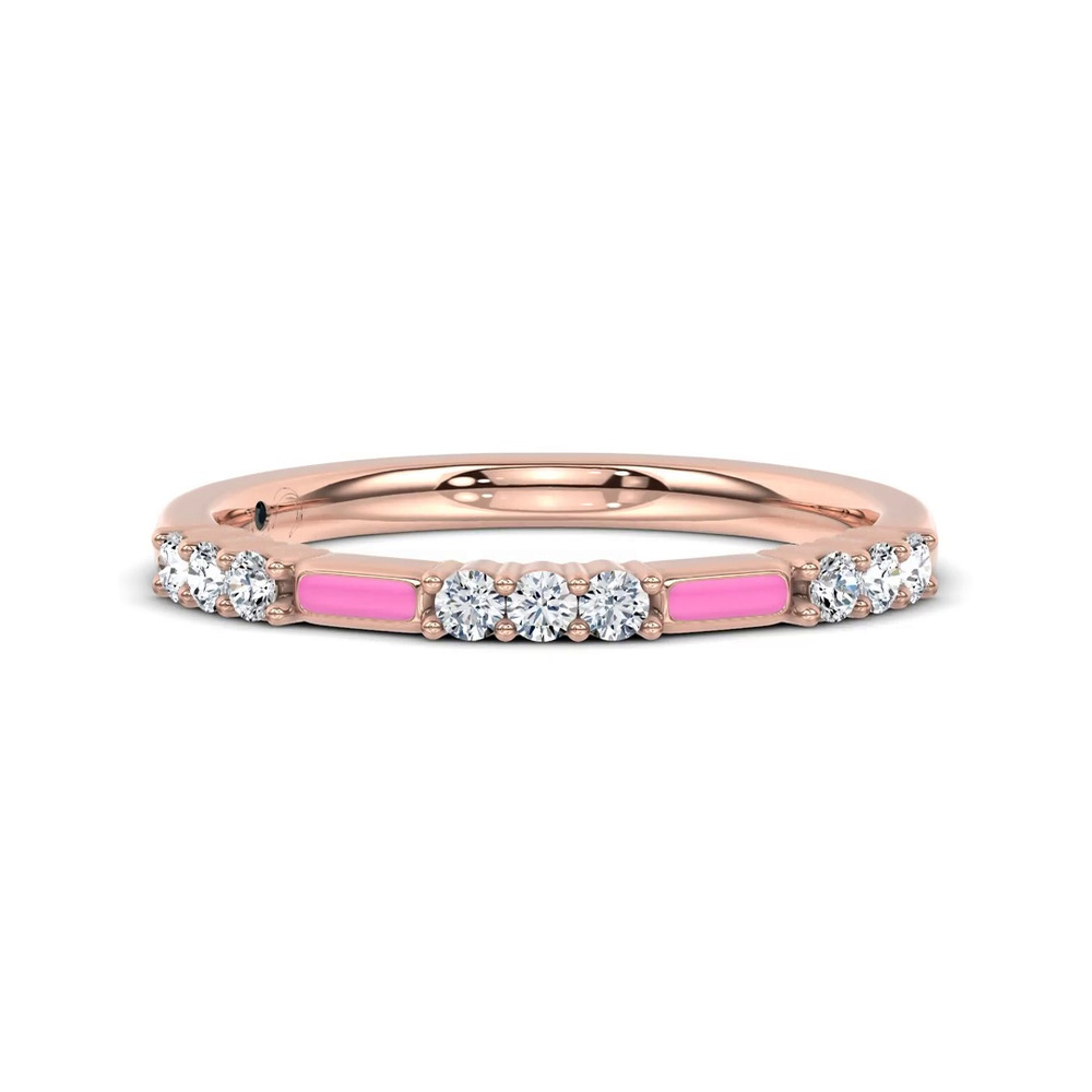 360 degree view of Fiora Pink Ceramic Lab Diamond Band by Christian Siriano