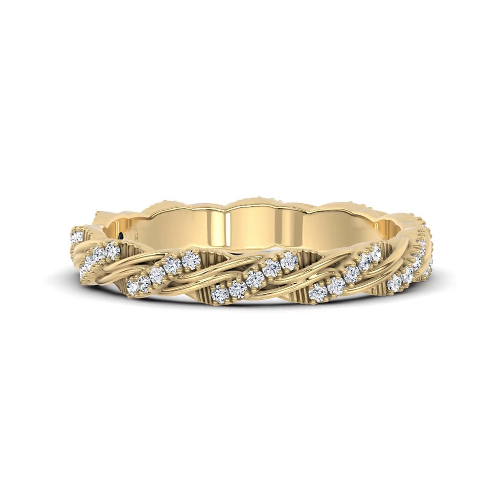 360 degree view of Woven Love Pavé Ininity Band by Christian Siriano