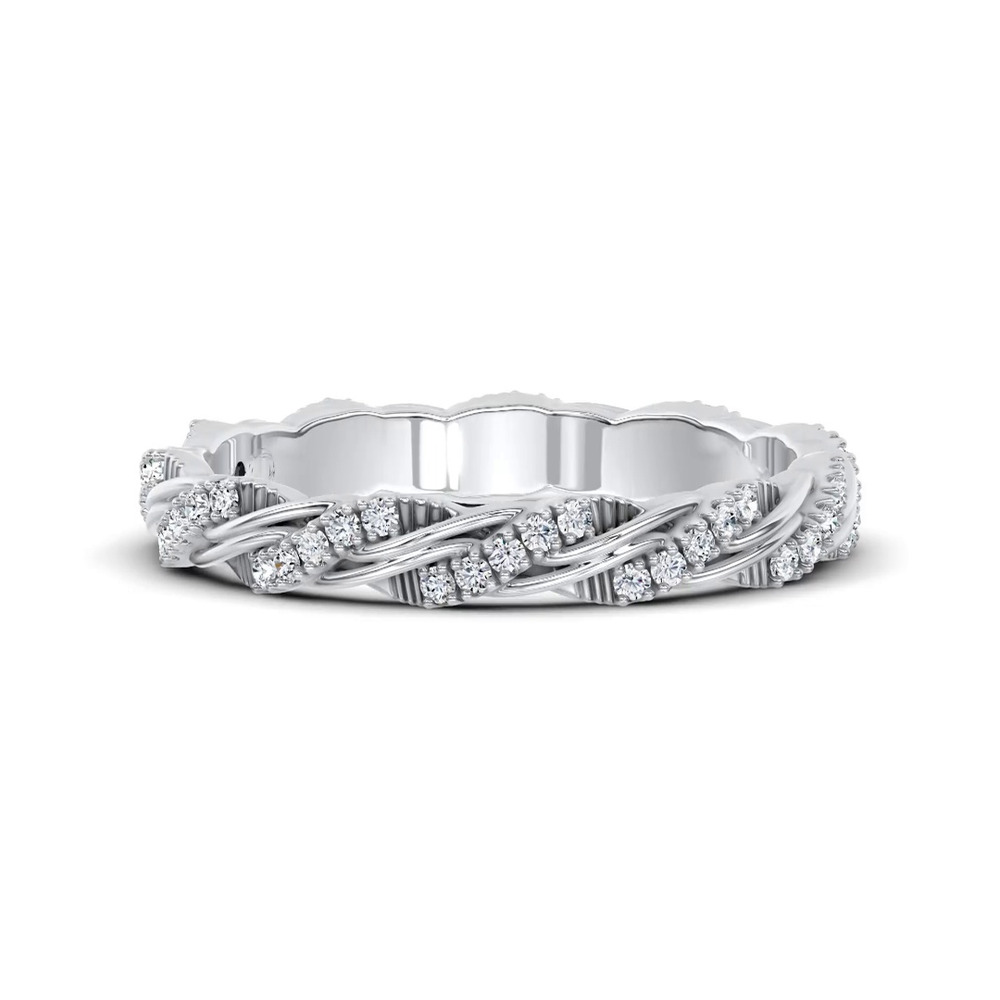 360 degree view of Woven Love Pavé Ininity Band by Christian Siriano
