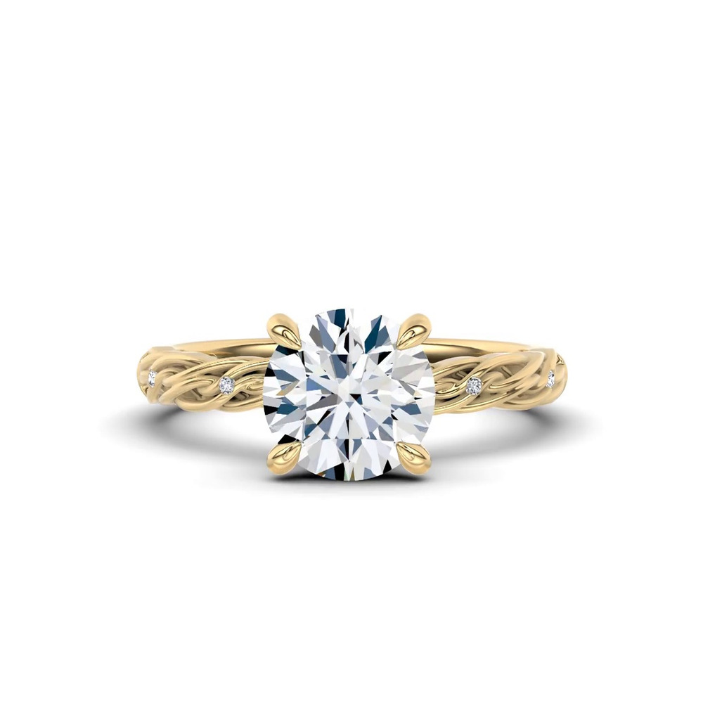 360 degree view of Woven Love Pavé Lab Engagement Ring by Christian Siriano