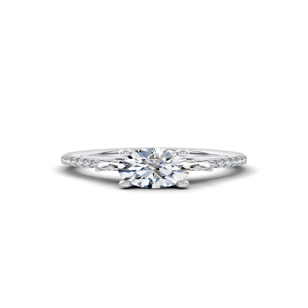 360 degree view of Brenda Tapered Baguette & Pavé Engagement Ring