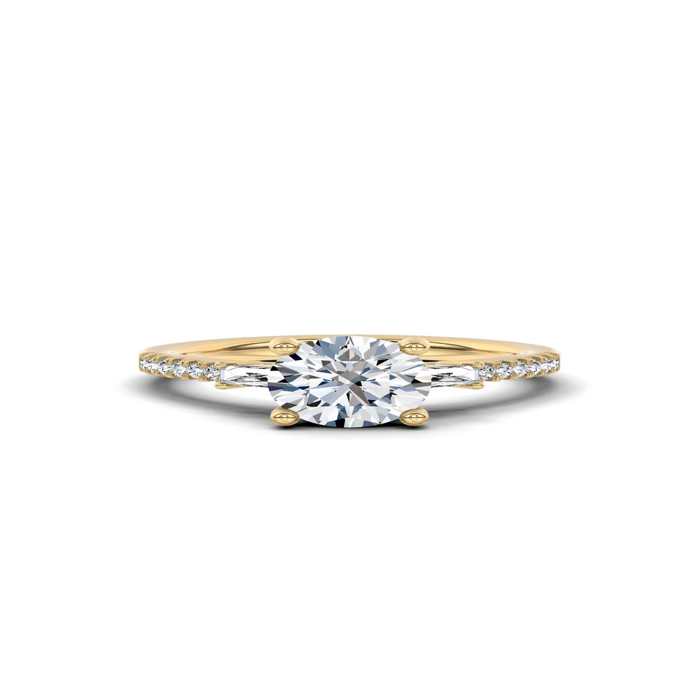 360 degree view of Brenda Tapered Baguette & Pavé Engagement Ring