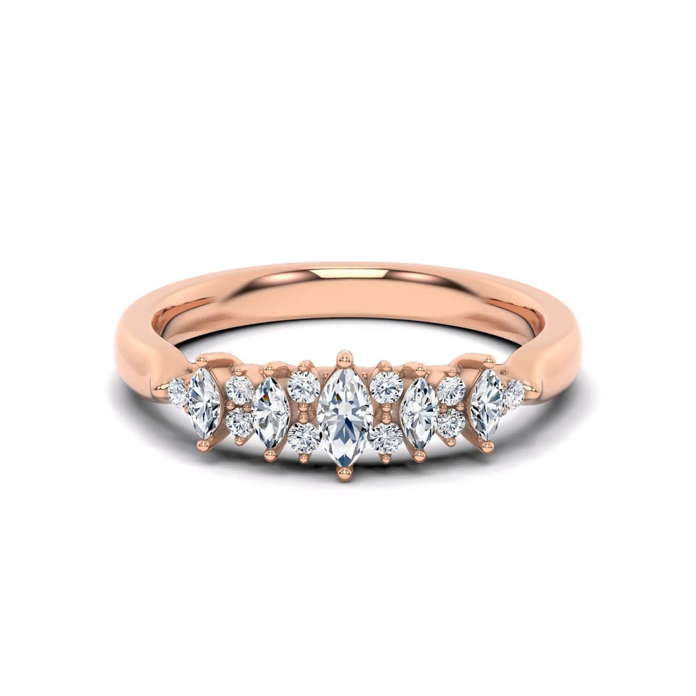 360 degree view of Almita Marquise And Round Diamond Band