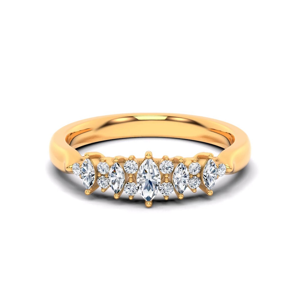 360 degree view of Almita Marquise And Round Diamond Band