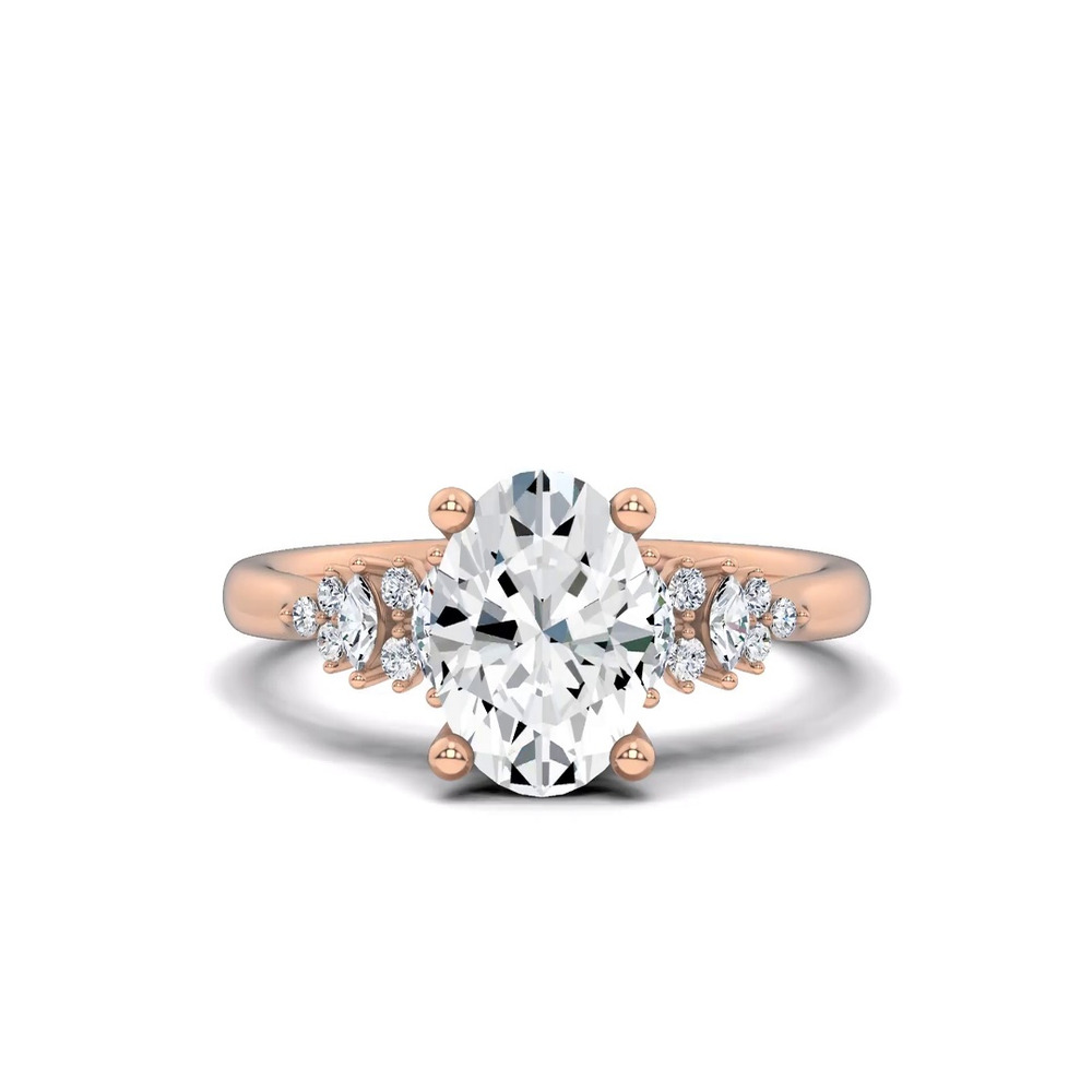 360 degree view of Almita Marquise And Round Diamond Engagement Ring