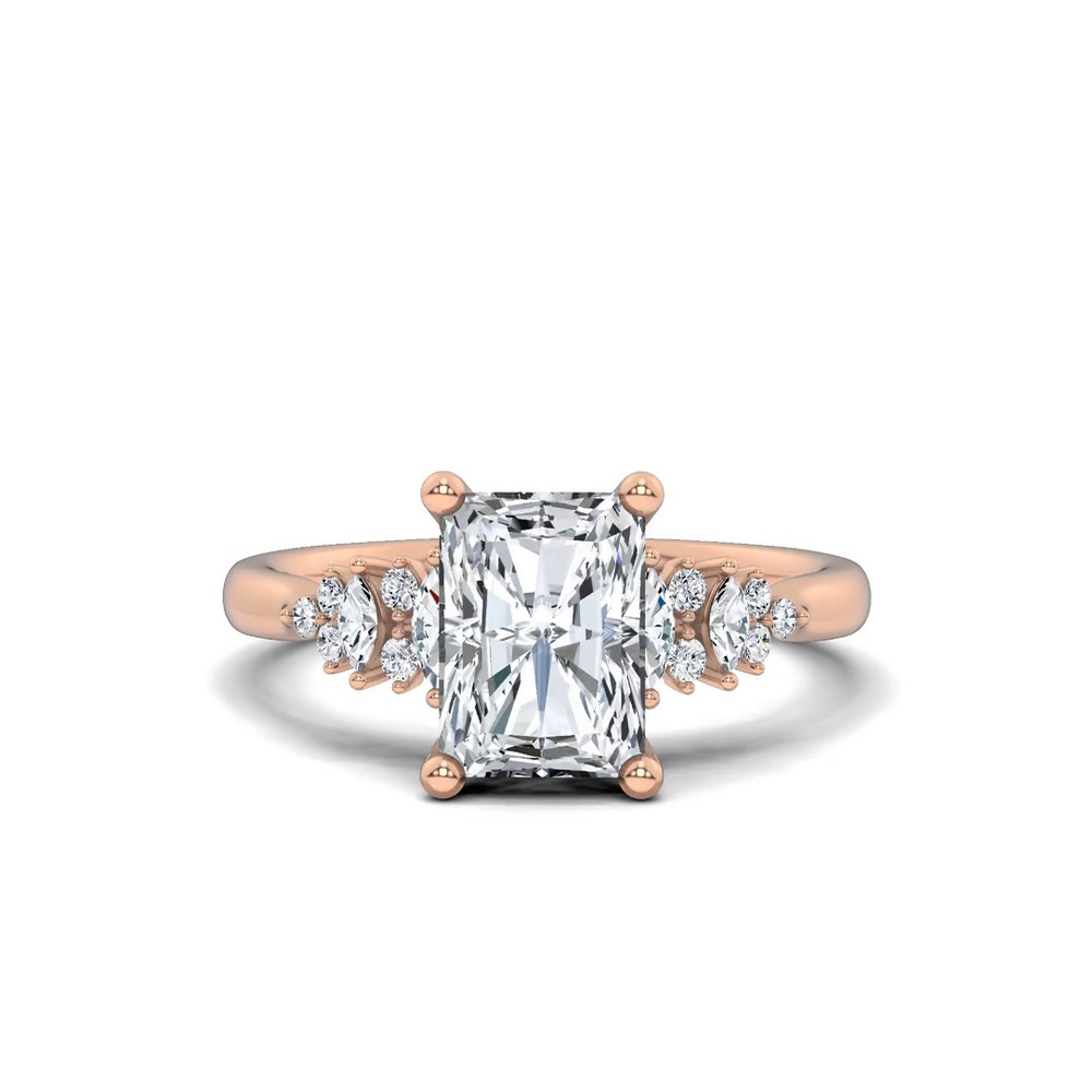 360 degree view of Almita Marquise And Round Diamond Engagement Ring