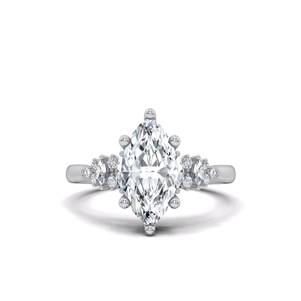 360 degree view of Almita Marquise And Round Diamond Engagement Ring