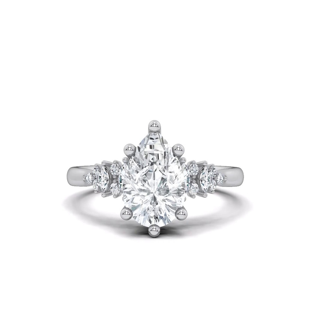 360 degree view of Almita Marquise And Round Diamond Engagement Ring