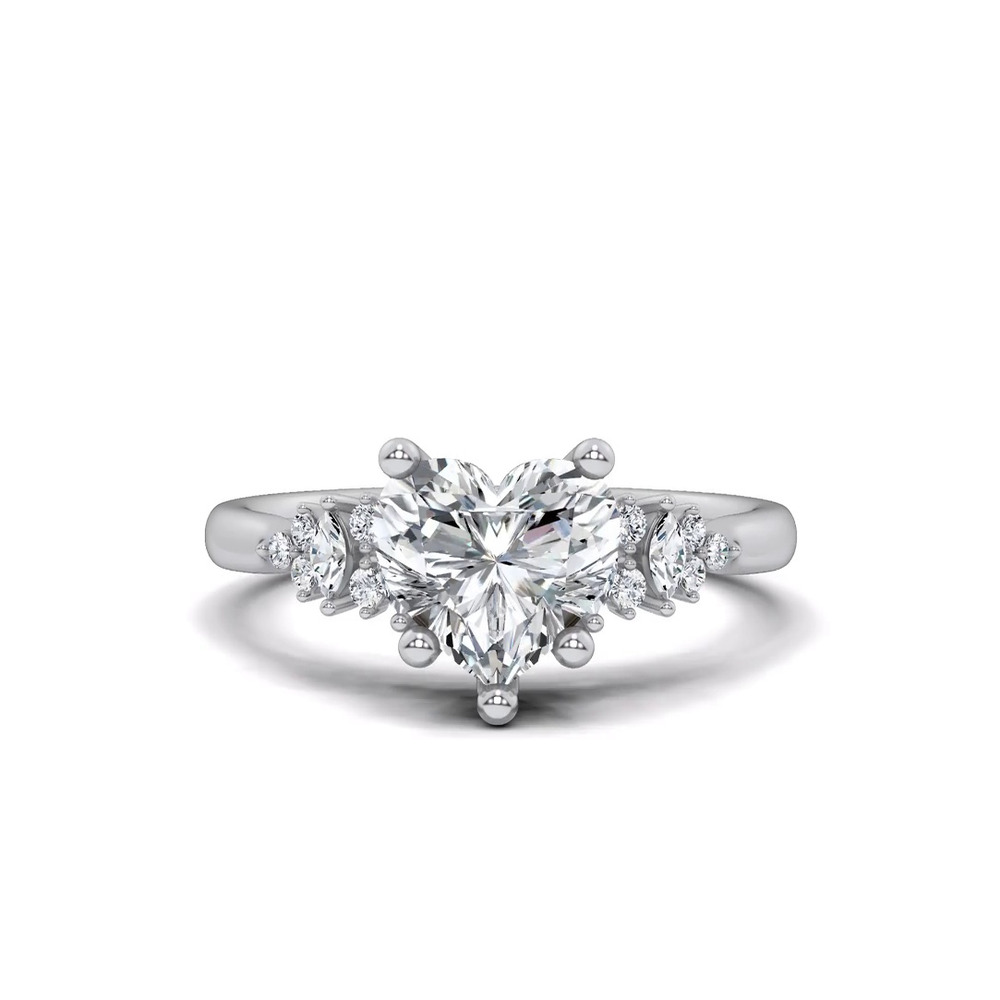 360 degree view of Almita Marquise And Round Diamond Engagement Ring