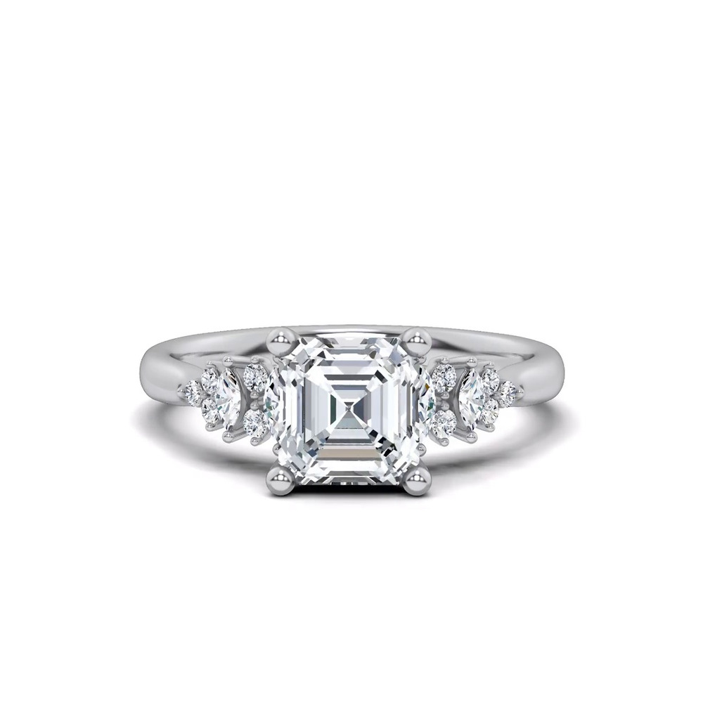 360 degree view of Almita Marquise And Round Diamond Engagement Ring