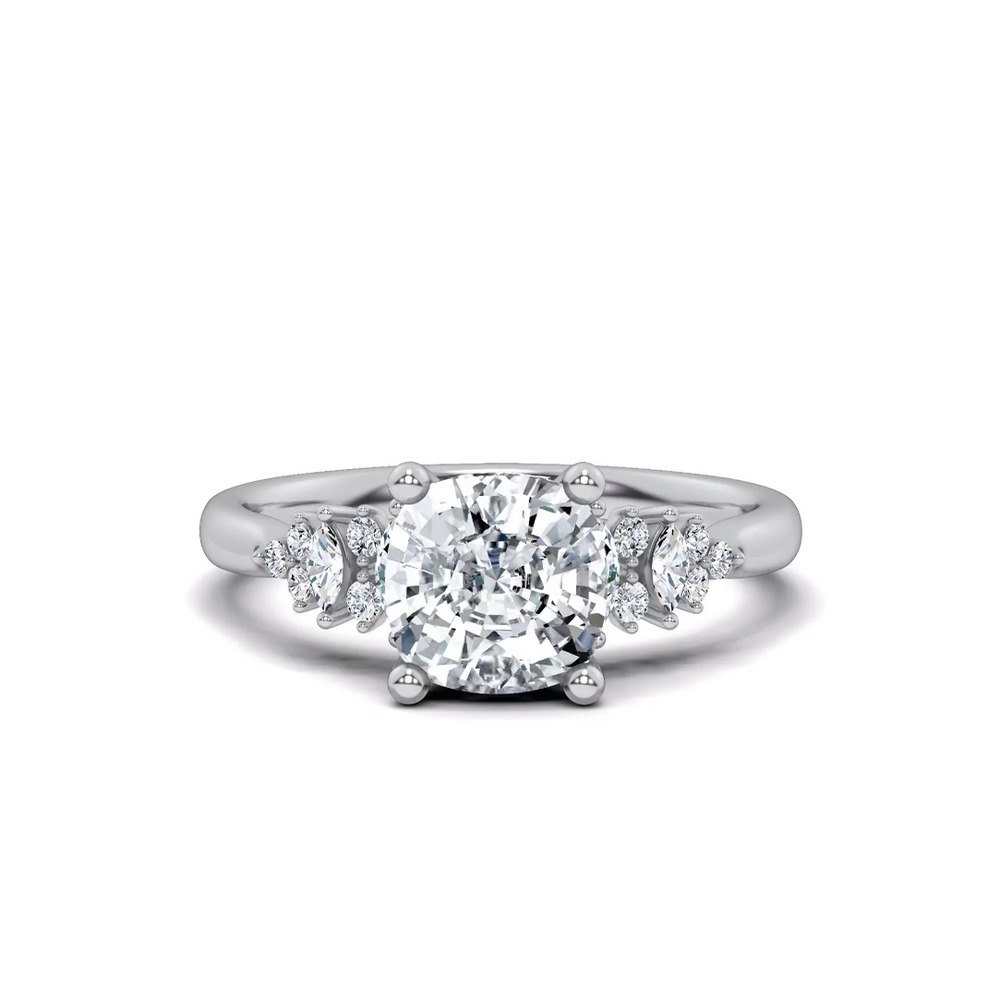 360 degree view of Almita Marquise And Round Diamond Engagement Ring