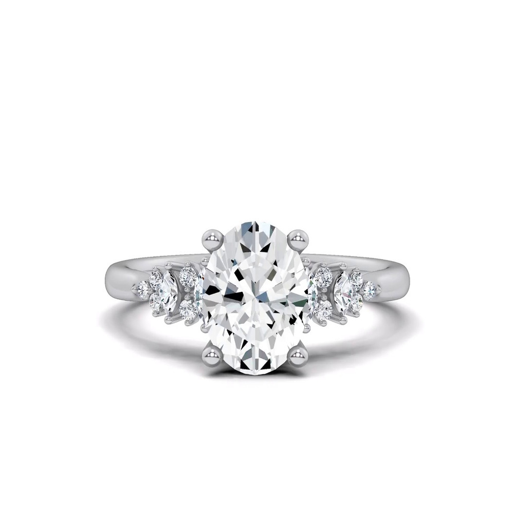 360 degree view of Almita Marquise And Round Diamond Engagement Ring