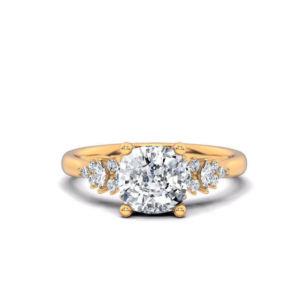 360 degree view of Almita Marquise And Round Diamond Engagement Ring