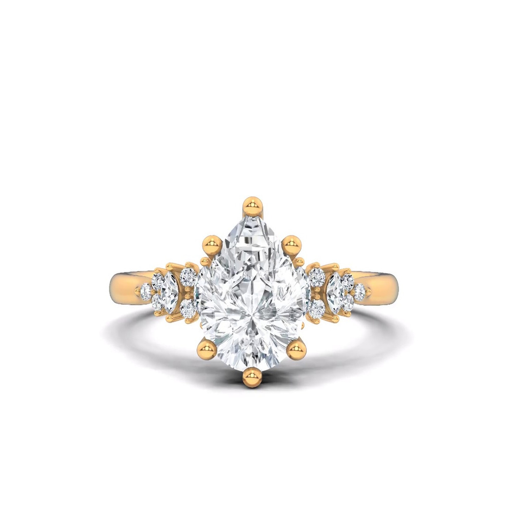 360 degree view of Almita Marquise And Round Diamond Engagement Ring