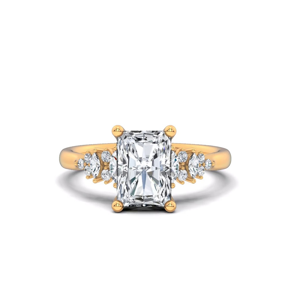 360 degree view of Almita Marquise And Round Diamond Engagement Ring