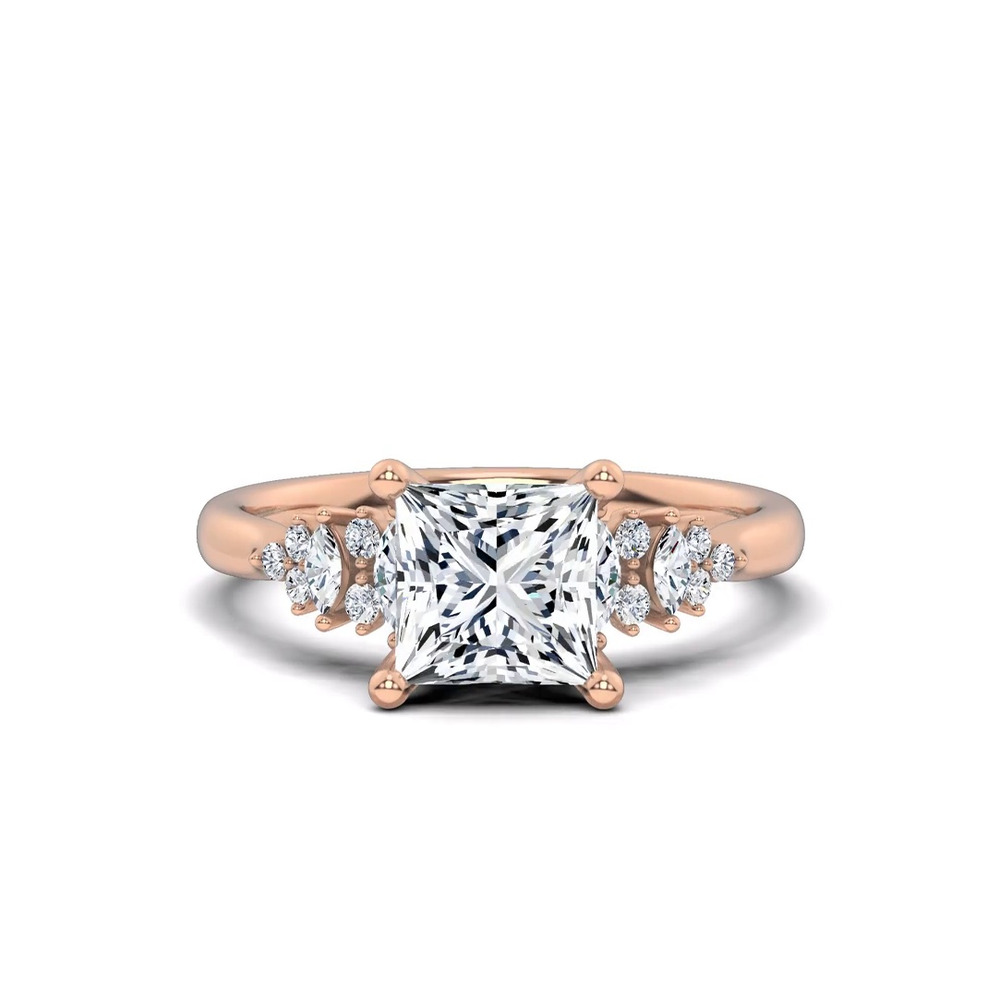 360 degree view of Almita Marquise And Round Diamond Engagement Ring