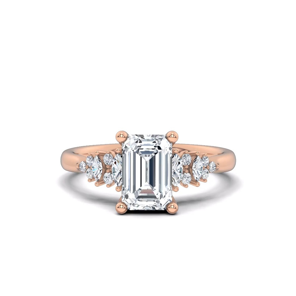 360 degree view of Almita Marquise And Round Diamond Engagement Ring