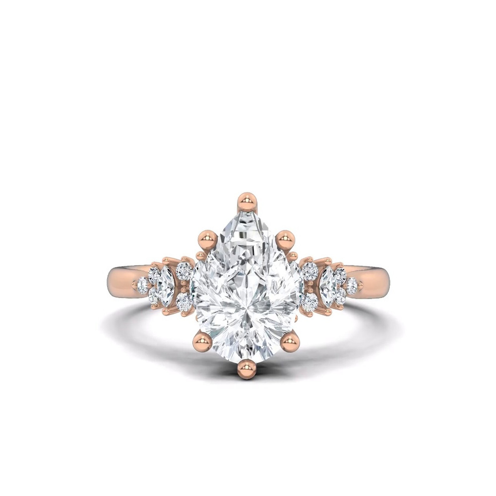 360 degree view of Almita Marquise And Round Diamond Engagement Ring